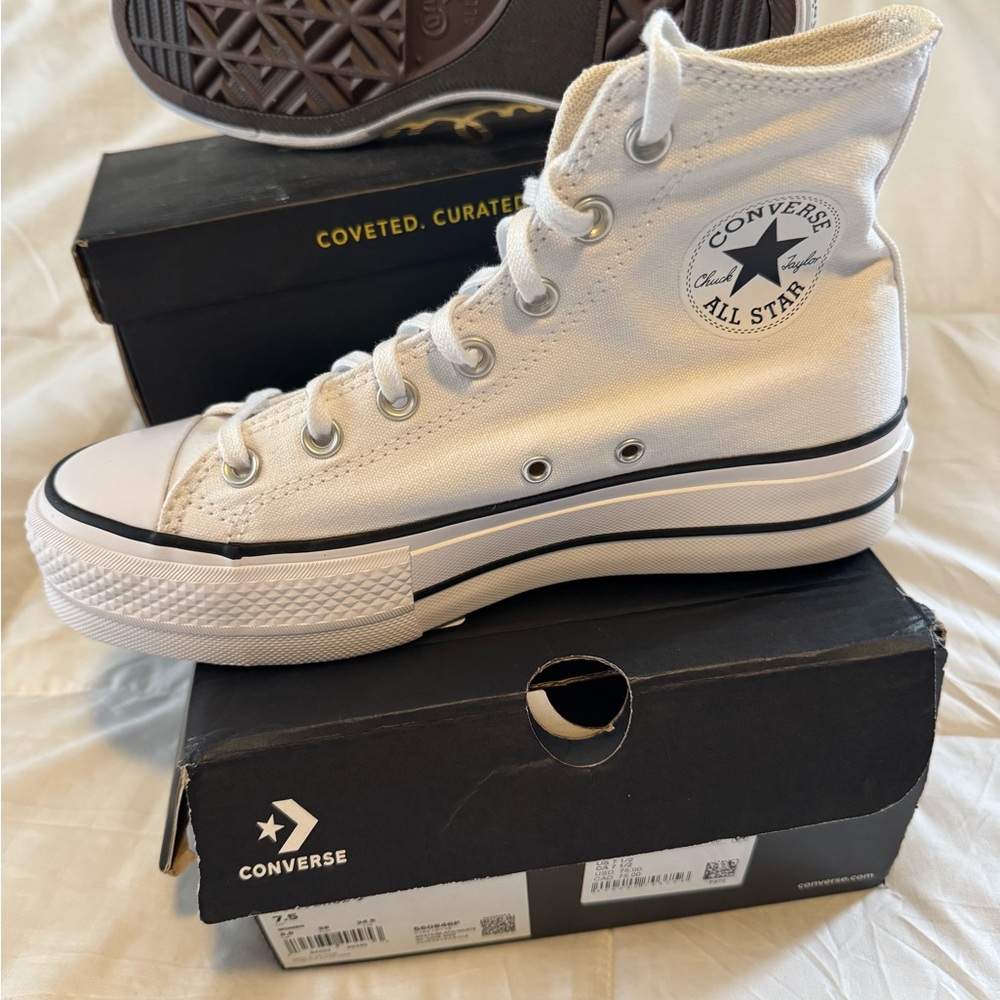 Converse Women's Classic White High-Tops platforms